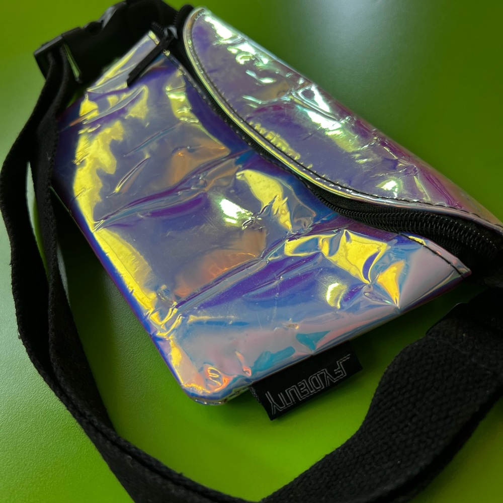 Fydelity Silver Metallic Two Toned Fanny Pack Belt Bag - Crossbody